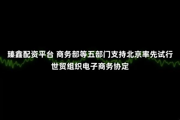臻鑫配资平台 商务部等五部门支持北京率先试行世贸组织电子商务协定